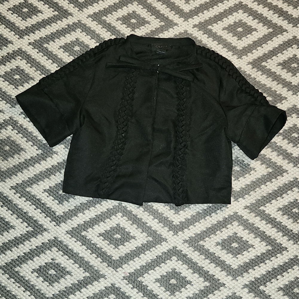 Gracia Crop Jacket, Black, Size Small